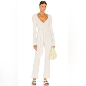 REVOLVE Weekend Stories Wrap Jumpsuit in Ivory size XS